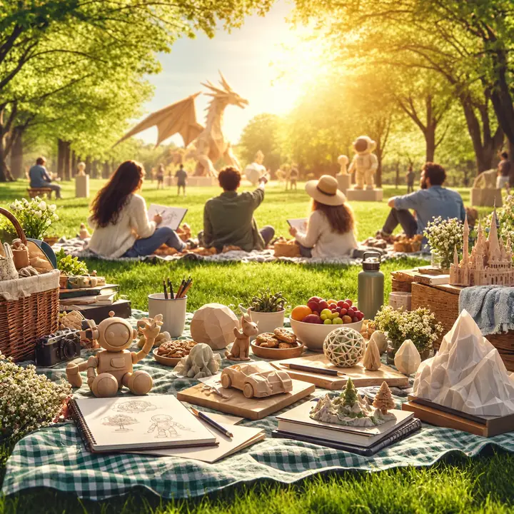 Outdoor picnic 3D model direction